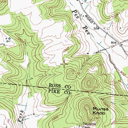 Topographic Map of Potato Ridge, OH