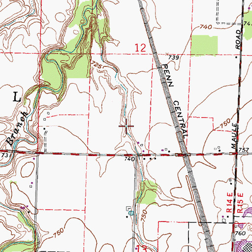 Topographic Map of Crum Ditch, OH