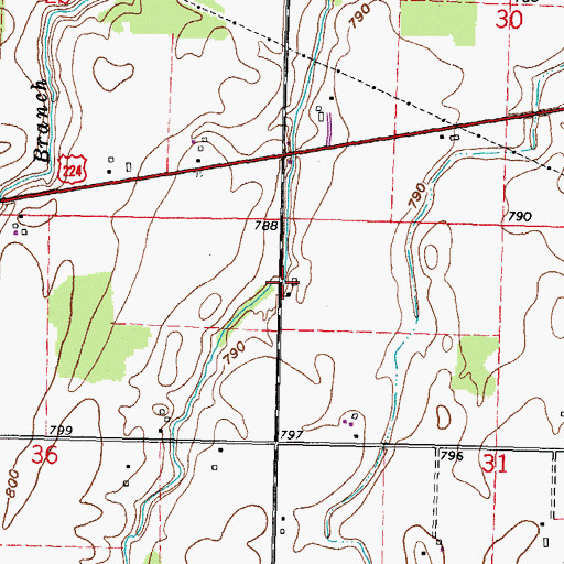 Topographic Map of Eicher Ditch, OH