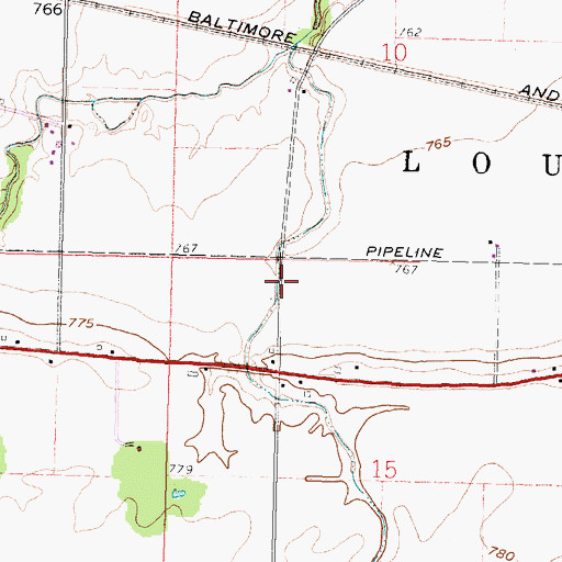 Topographic Map of Emerine Ditch, OH