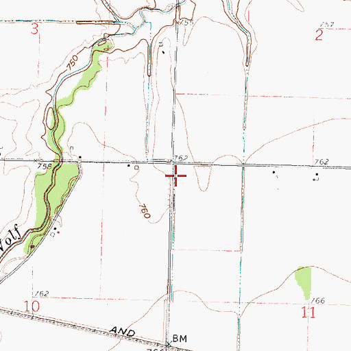 Topographic Map of Henry Ditch, OH