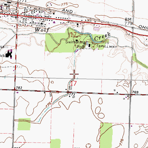 Topographic Map of Staub Ditch, OH