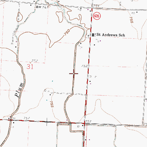 Topographic Map of Walz Ditch, OH