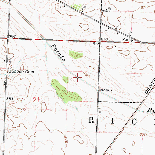 Topographic Map of Potato Creek Swamp (historical), OH