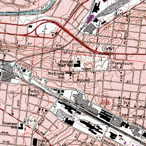 Topographic Map of Assumption of the Blessed Virgin Mary Greek Orthodox Cathedral, OH