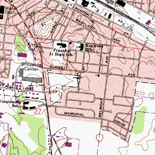 Topographic Map of Beacon Street Church of Christ in Christian Union, OH