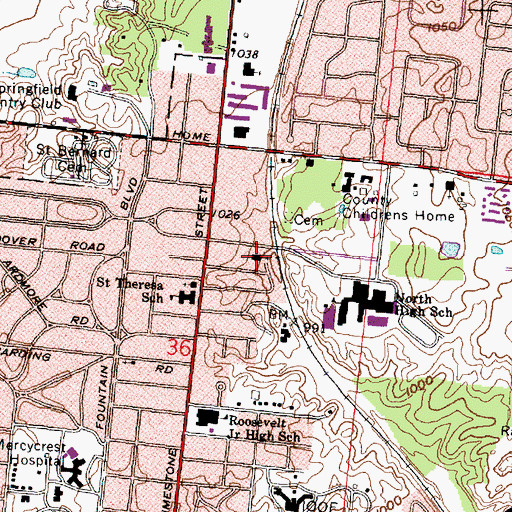 Topographic Map of Blessed Hope Baptist Church, OH