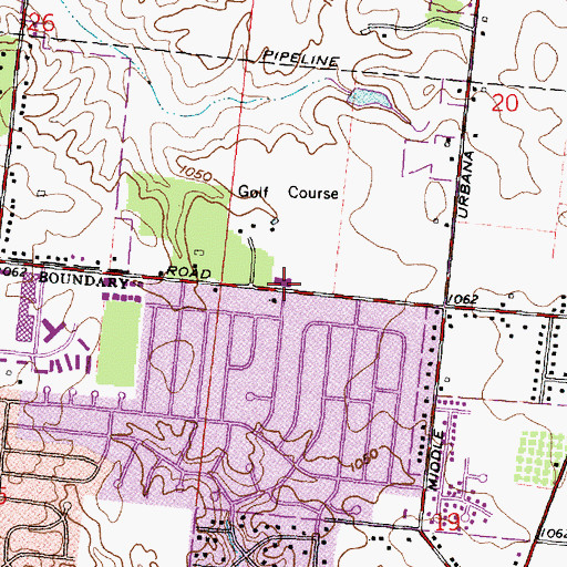 Topographic Map of Central Christian Church, OH