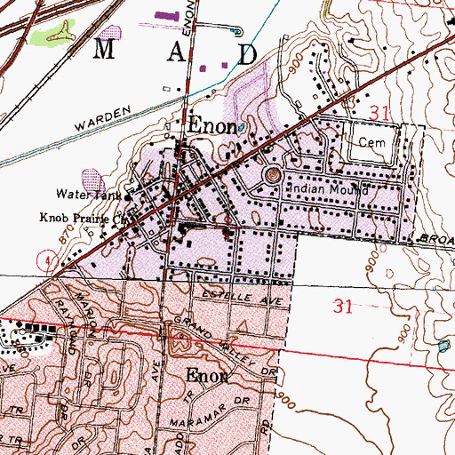 Topographic Map of Enon United Methodist Church, OH