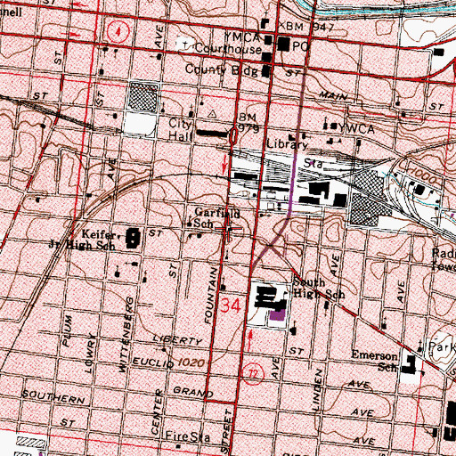 Topographic Map of Fellowship Christian Church, OH