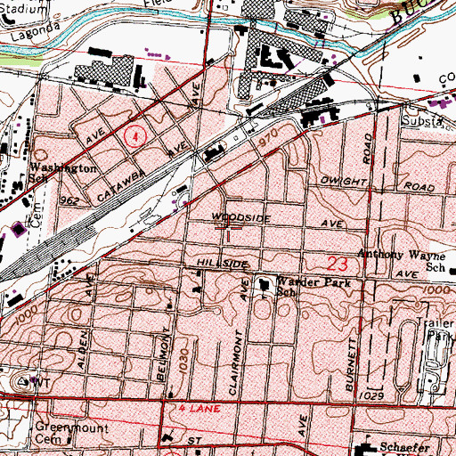 Topographic Map of First Church of Christ in Christian Union, OH
