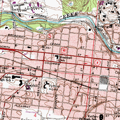 Topographic Map of First Church of the Brethren, OH