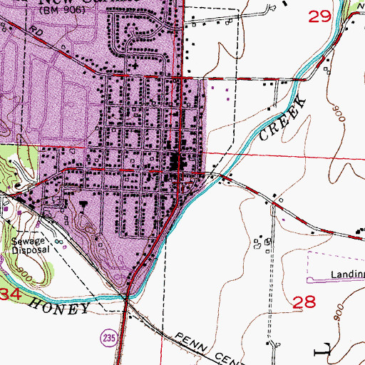 Topographic Map of First United Methodist Church of New Carlisle, OH