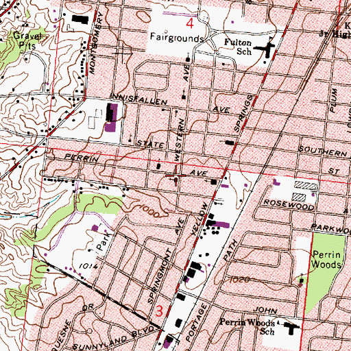 Topographic Map of Greater First Baptist Church, OH