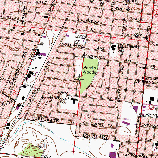 Topographic Map of Hope Lutheran Church, OH