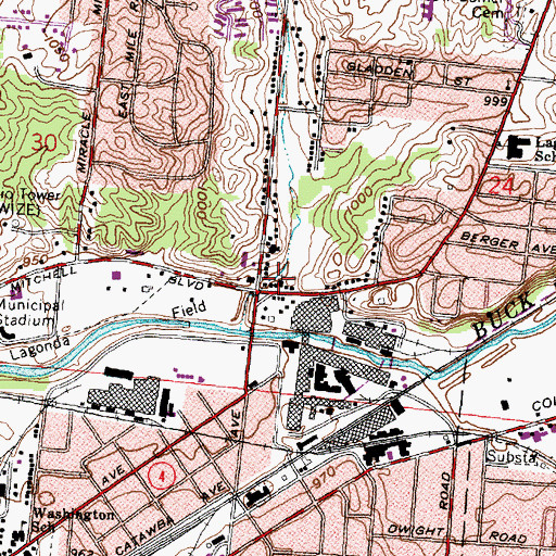 Topographic Map of Lagonda United Methodist Church, OH