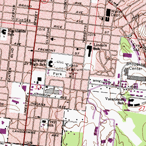 Topographic Map of Mount Lebanon Baptist Church, OH