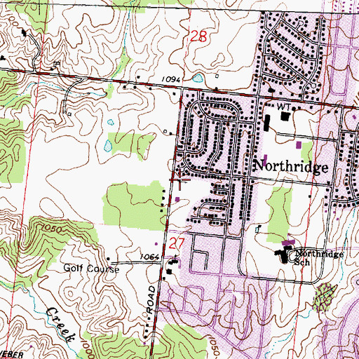 Topographic Map of Northridge United Methodist Church, OH