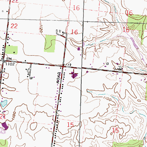 Topographic Map of Rolling Hills Elementary School, OH