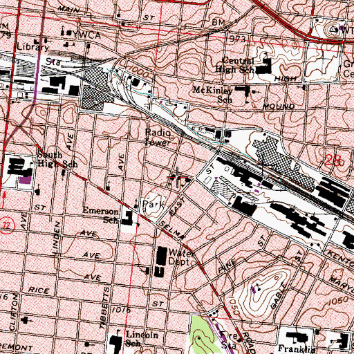 Topographic Map of Saint Joseph Catholic Church, OH