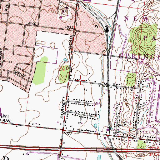 Topographic Map of Springfield Missionary Baptist Church, OH