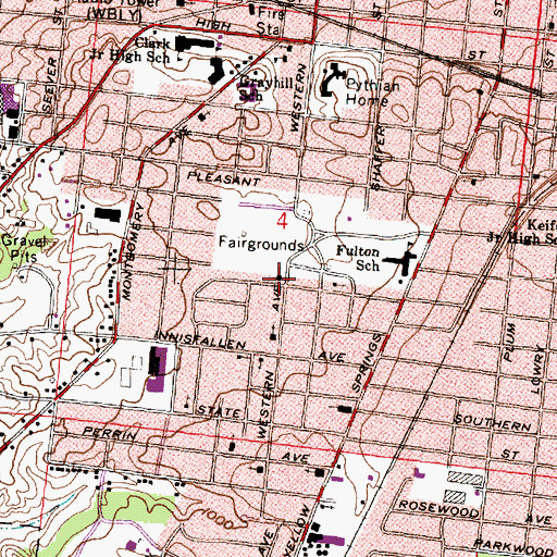 Topographic Map of Zion Hill Baptist Church, OH