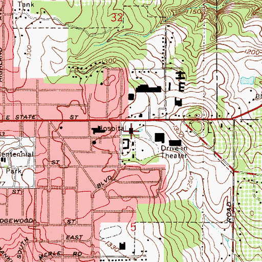 Topographic Map of Eastgate Plaza Shopping Center, OH