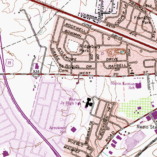 Topographic Map of Bible Baptist Church, OH