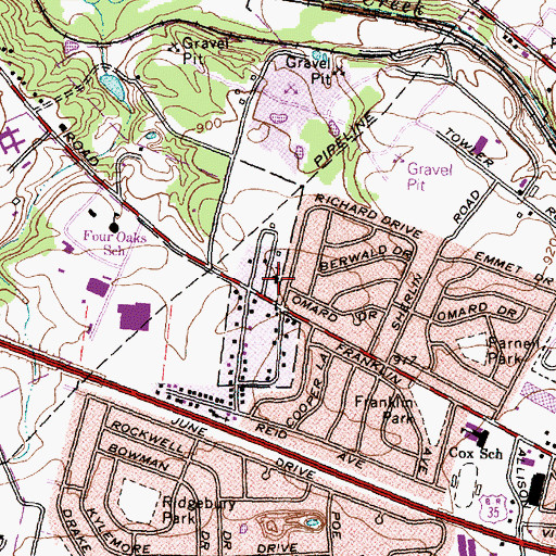 Topographic Map of Dayton Avenue Baptist Church, OH