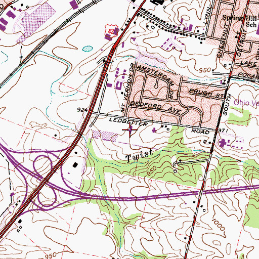 Topographic Map of First Church of Christ, OH
