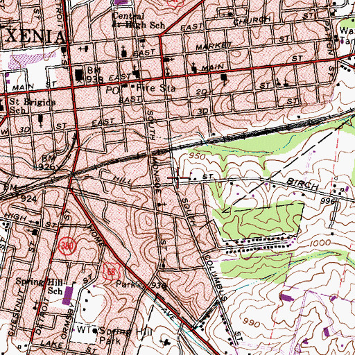 Topographic Map of Kingdom Hall Jehovahs Witnesses, OH