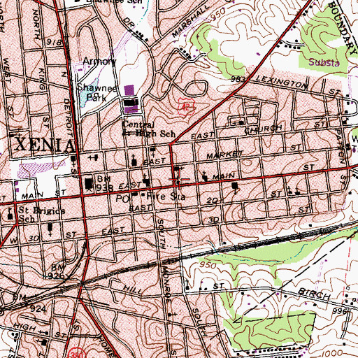 Topographic Map of New Hope Church of God in Christ, OH