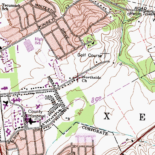 Topographic Map of Northside Church, OH