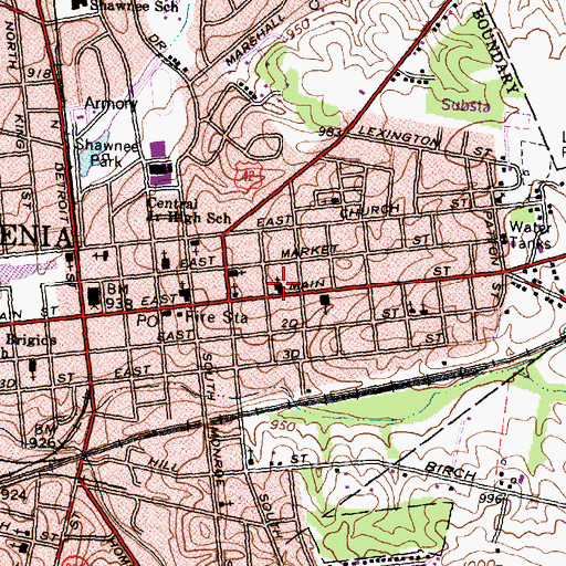 Topographic Map of Third Baptist Church, OH