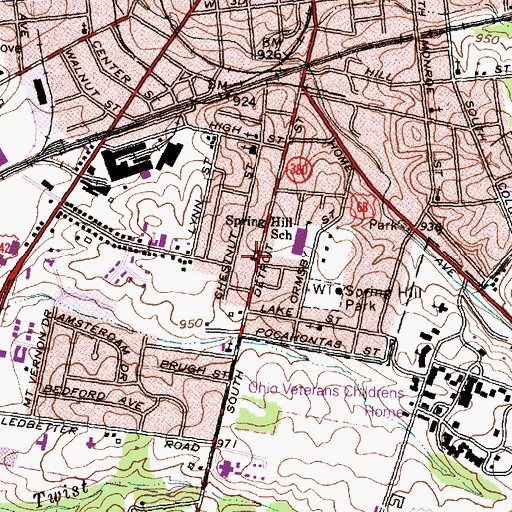 Topographic Map of Victory Faith Church, OH