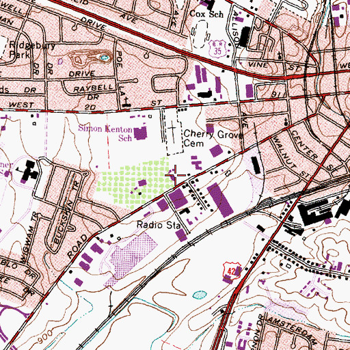 Topographic Map of Xenia Baptist Temple, OH