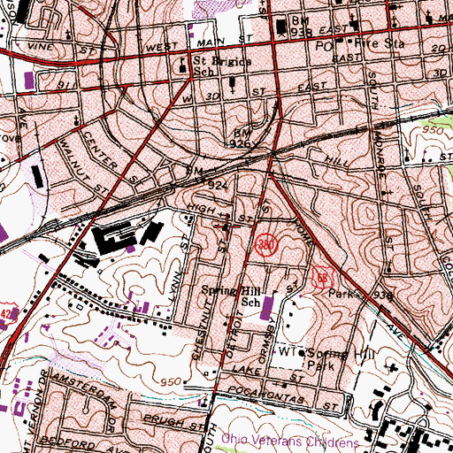 Topographic Map of Xenia Friends Church, OH