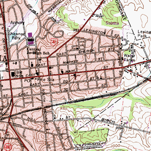 Topographic Map of Zion Baptist Church, OH