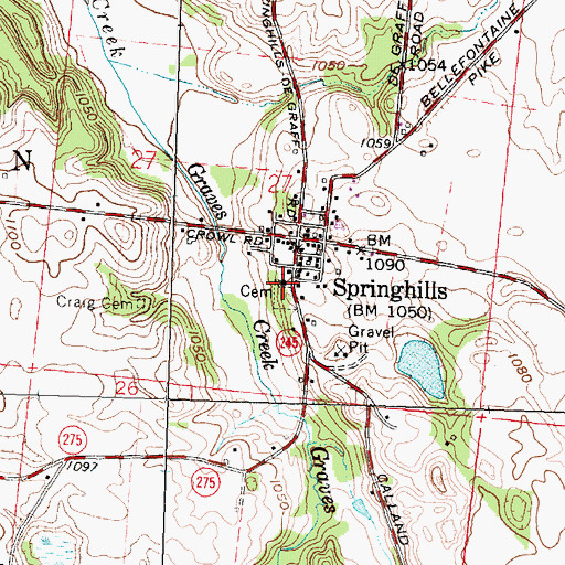 Topographic Map of First United Presbyterian Church, OH