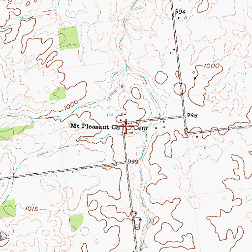 Topographic Map of Mount Pleasant Church of God, OH