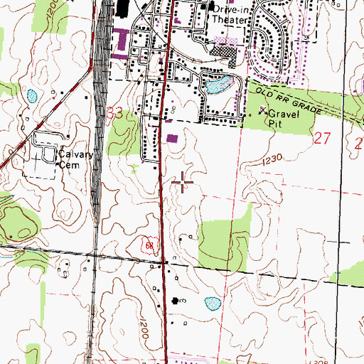 Topographic Map of Highpoint Village Shopping Center, OH