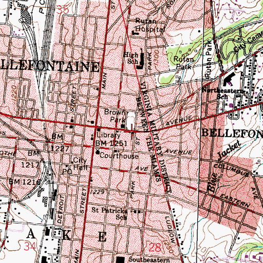 Topographic Map of Holy Trinity Episcopal Church, OH
