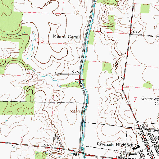 Topographic Map of Neals Run, OH