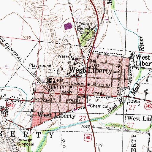 Topographic Map of West Liberty United Methodist Church, OH