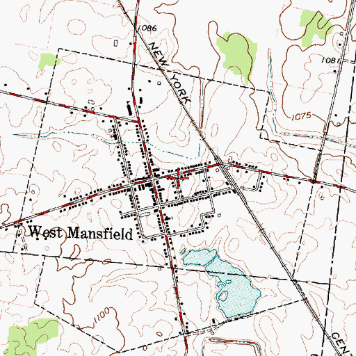 Topographic Map of West Mansfield United Methodist Church, OH
