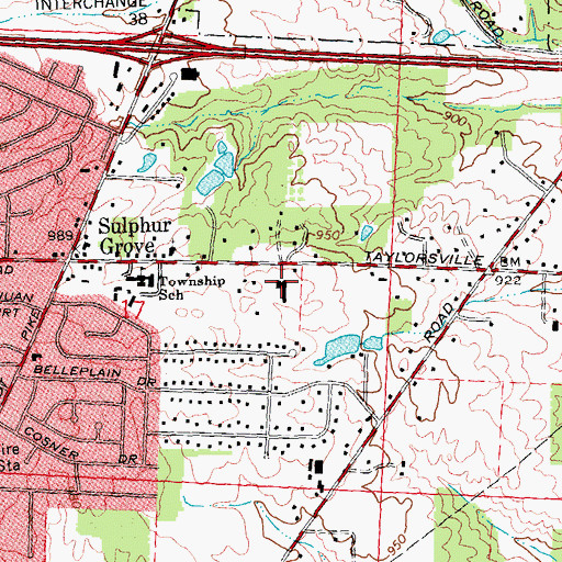Topographic Map of Huber Heights Baptist Temple, OH