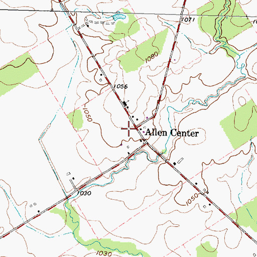 Topographic Map of Allen Center, OH
