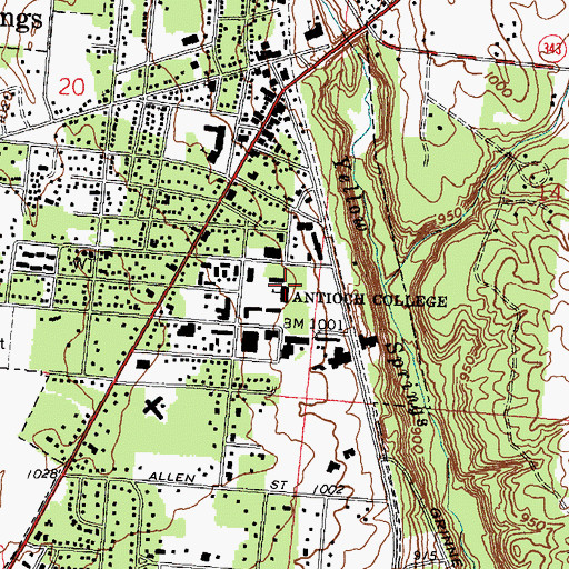 Topographic Map of Antioch University, OH