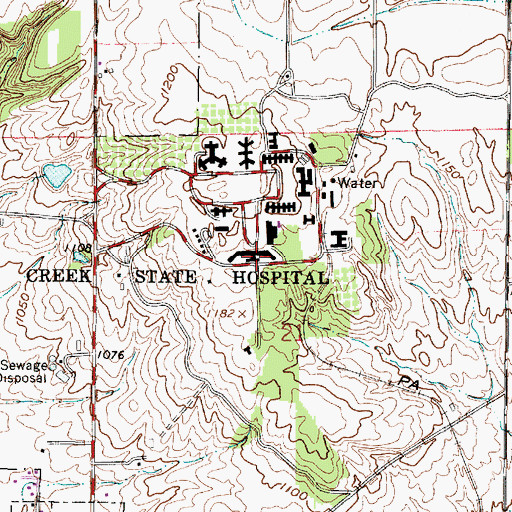 Topographic Map of Apple Creek Developmental Center, OH