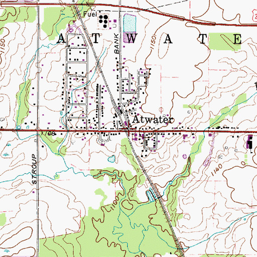 Topographic Map of Atwater, OH